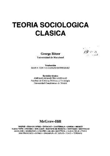 Teoría sociológica clásica