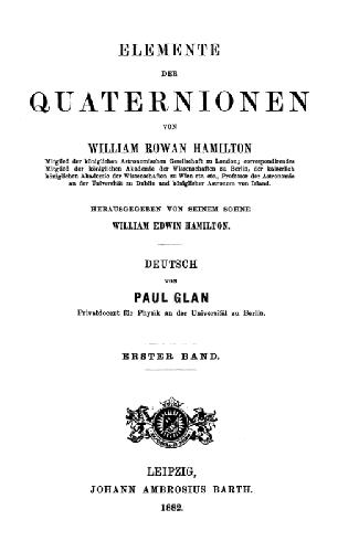 Elemente der Quaternionen