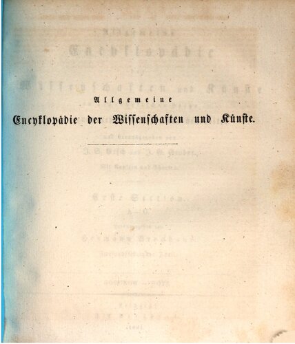 Allgemeine Encyclopädie der Wissenschaften und Künste in alphabetischer Folge / Godunow bis Götz