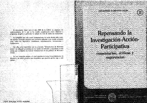 Repensando la investigación-acción-participativa: comentarios, críticas y sugerencias