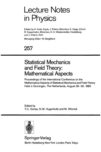 Statistical Mechanics and Field Theory: Mathematical Aspects 