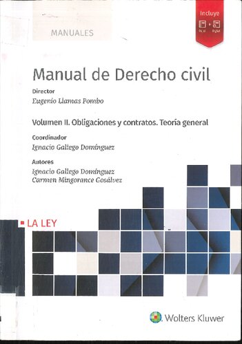 Manual de Derecho Civil, vol. II Obligaciones y Contratos