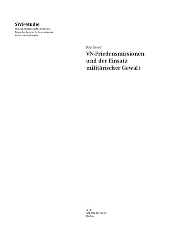 VN-Friedensmissionen und der Einsatz militärischer Gewalt