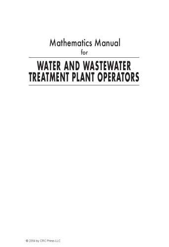 Mathematics Manual for Water and Wastewater Treatment Plant Operators