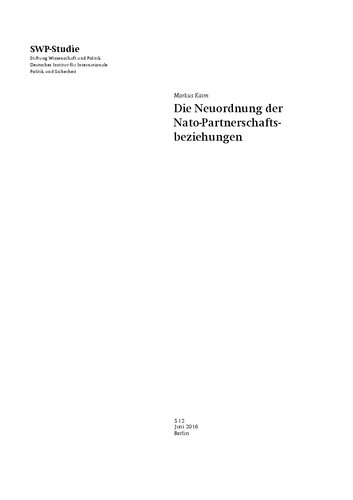 Die Neuordnung der Nato-Partnerschaftsbeziehungen