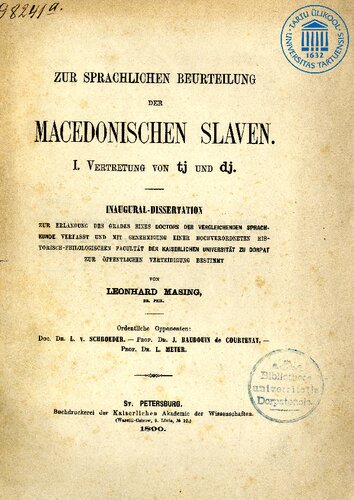 Zur Sprachlichen Beurteilung der Macedonischen Slaven