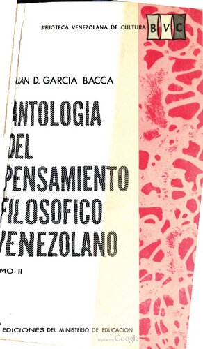 Antología del pensamiento filosófico venezolano II