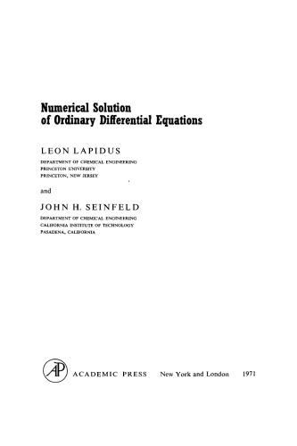 Numerical Solution of Ordinary Differential Equations