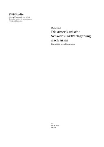 Die amerikanische Schwerpunktverlagerung nach Asien : Die militärische Dimension