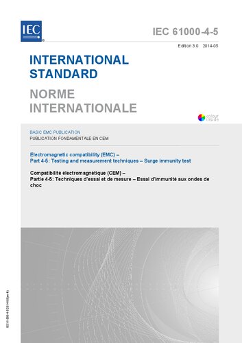 IEC 61000-4-5: Electromagnetic compatibility (EMC) - Part 4-5: Testing and measurement techniques - Surge immunity test (IEC 61000-4-5:2014)