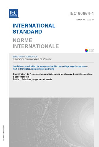 IEC 60664-1: Insulation coordination for equipment within low-voltage supply systems - Part 1: Principles, requirements and tests (IEC 60664-1:2020)