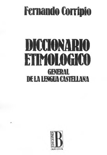 Diccionario Etimológico General de la Lengua Castellana