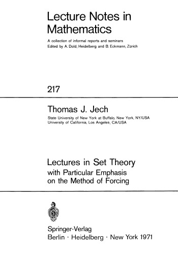 Lectures in set theory: with particular emphasis on the method of forcing