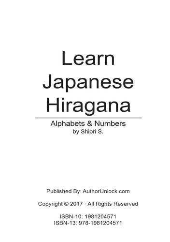 Learn Japanese Hiragana Alphabets & Numbers