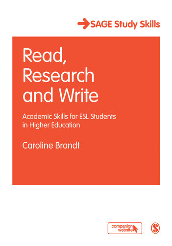 Read, Research And Write: Academic Skills For Esl Students In Higher Education