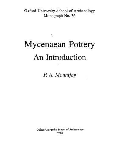 Mycenaean Pottery: An Introduction