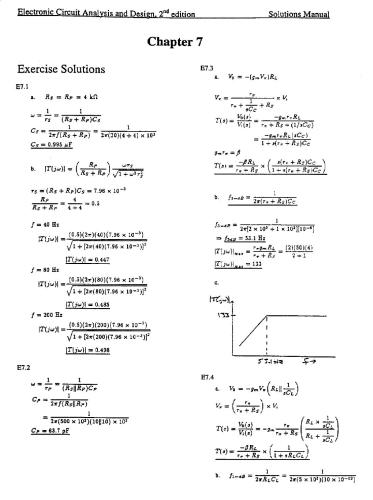 Electronic Circuit Analysis. Solutions