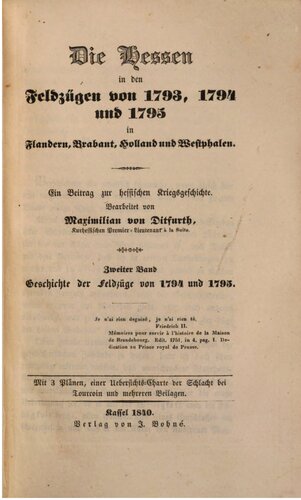 Geschichte der Feldzüge von 1794 und 1795