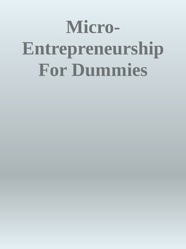 Micro-Entrepreneurship for Dummies