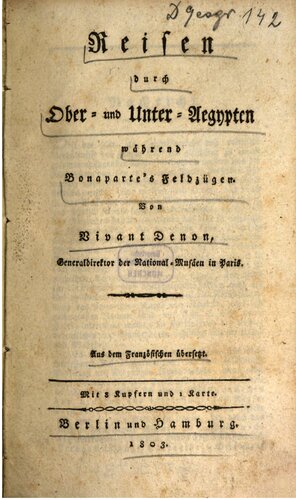 Reisen durch Ober- und Unter-Ägypten während Bonapartes Feldzügen