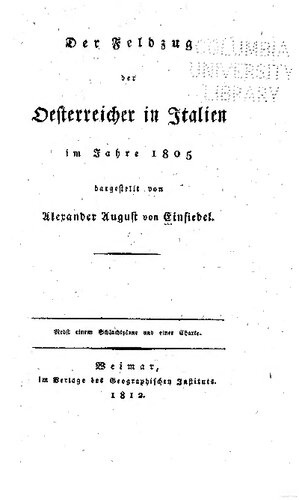 Der Feldzug der Österreicher in Italien im Jahre 1805