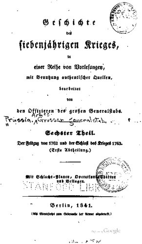 Der Feldzug von 1762 und der Schluß des Krieges 1763