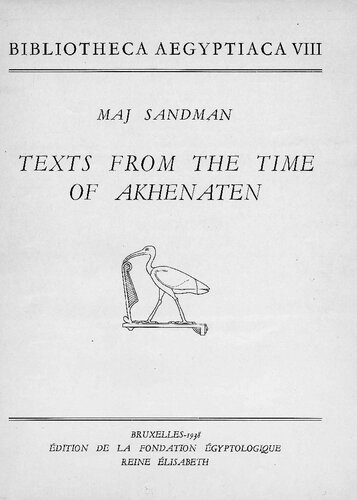 Texts from the time of akhenaten