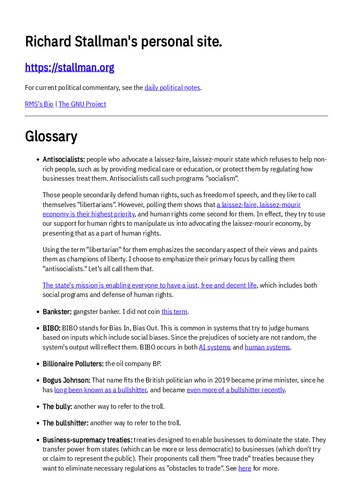 Stallman Glossary