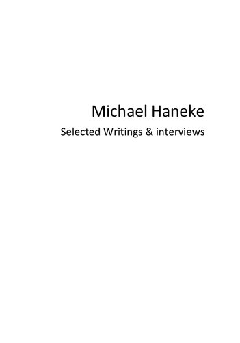 Michael Haneke꞉ Selected Writings & Interviews