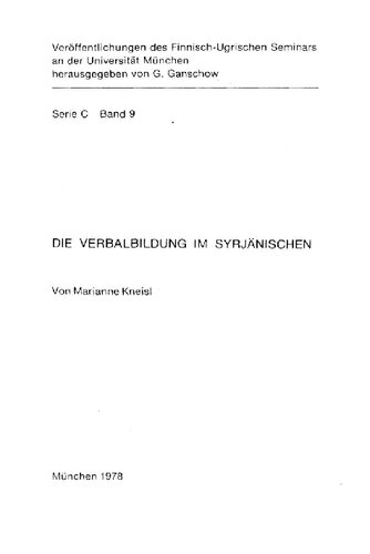 Die Verbalbildung im Syrjänischen