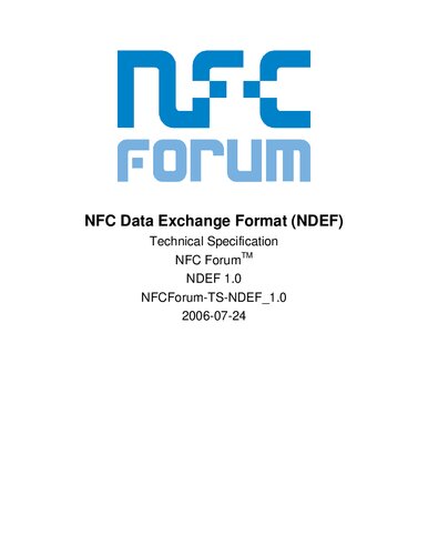 NFC Data Exchange Format (NDEF) Technical Specification