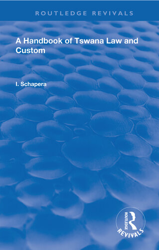 A Handbook of Tswana Law and Custom