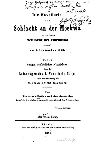 Die Kavallerie in der Schlacht an der Moskwa (von den Russen Schlacht bei Borodino genannt) am 7. September 1812