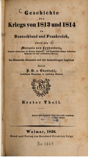 Geschichte des Kriegs von 1813 und 1814 in Deutschland und Frankreich