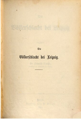 Die Völkerschlacht bei Leipzig