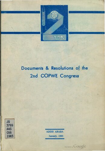 Documents & Resolutions of the 2nd COPWE Congress