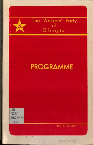 The Workers’ Party of Ethiopia. Programme