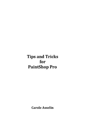 Tips & Tricks for PaintShop Pro