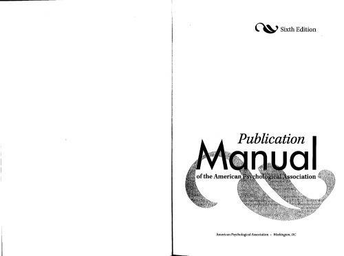 Publication Manual of the American Psychological Association