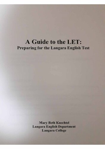 A Guide to the LET: Preparing for the Langara English Test