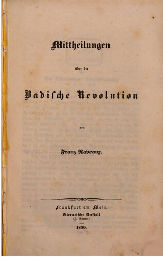 Mitteilungen über die badische Revolution