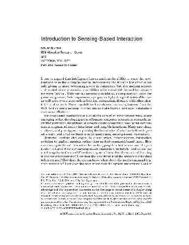 ACM transactions on computer-human interaction (March)