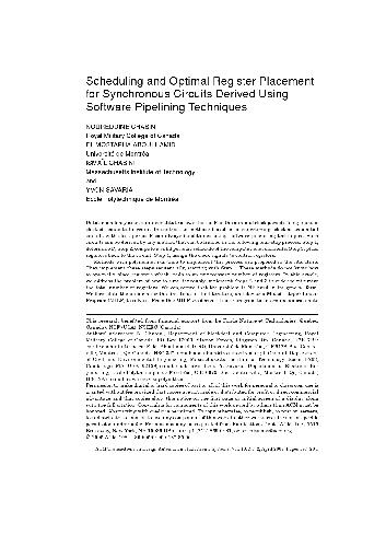 ACM transactions on design automation of electronic systems (April)