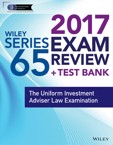 Wiley Finra Series 65 Exam Review 2017: The Uniform Investment Adviser Law Examination