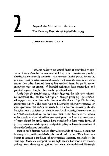 The Affordable City - toward a third sector housing policy - Chapter 2 Beyond the Market and the State - The Diverse Domain of Social Housing