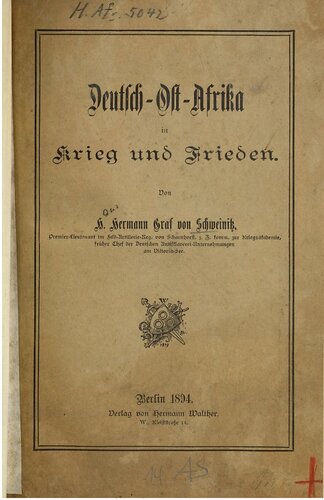 Deutsch-Ost-Afrika in Krieg und Frieden