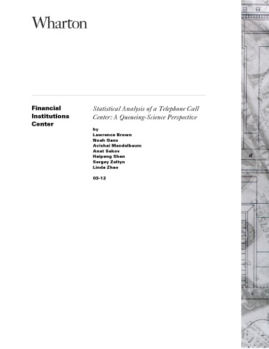 Statistical Analysis Of a Telephone Call Center -- A Queueing-Science Perspective