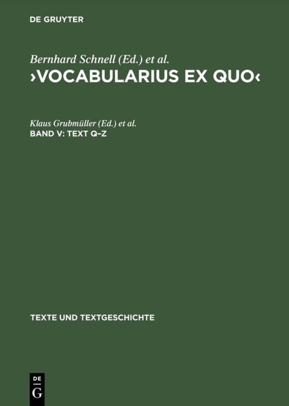 Vocabularius ex quo: Text Q–Z