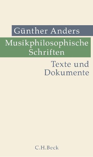 Musikphilosophische Schriften. Texte und Dokumente