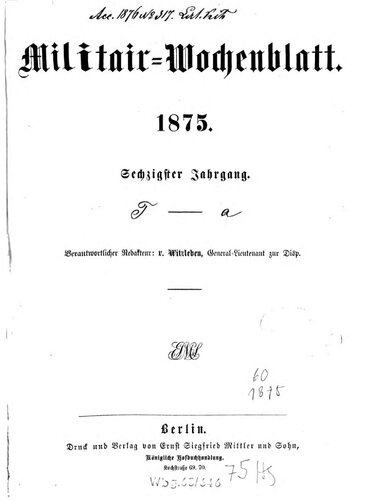 Militär-Wochenblatt